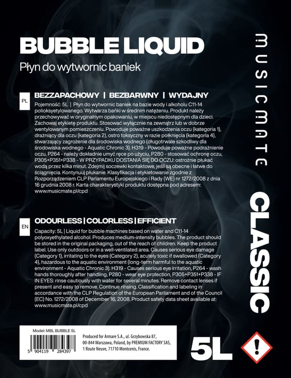 MusicMate MBL Bubble 5L boblemaskinevæske