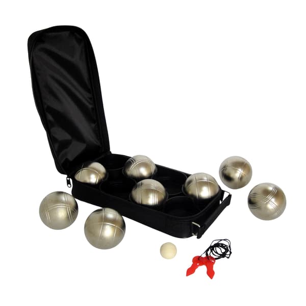 MASTER boule set, 8 mattguldfärgade bollar + nylonöverdrag