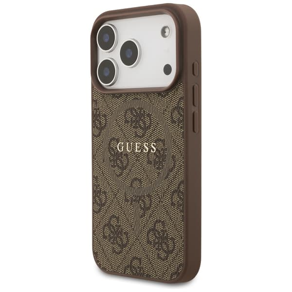 Guess 4G Ring Classic Logo MagSafe-etui til iPhone 17 Pro, brunt