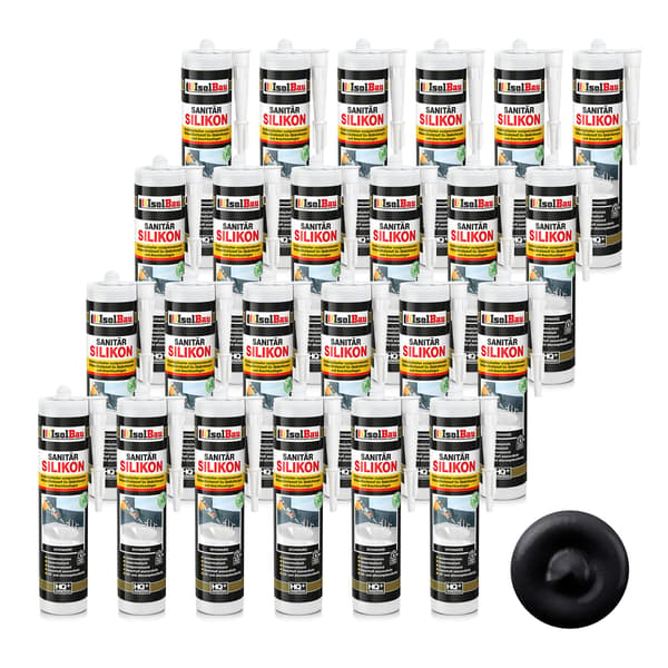 IsolBau Sanitær Silikone Sort Sanitær Silikone 24 x 300ml