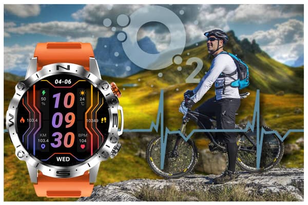 Herre smartwatch GRAVITY GT20-4 - AMOLED, Ekstra rem (sg024d)
