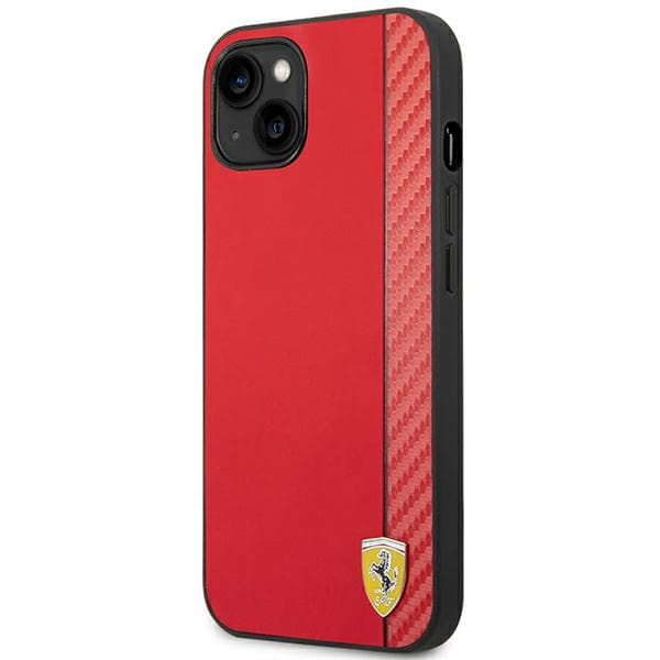 Ferrari Carbon-cover til iPhone 14 Plus, rød