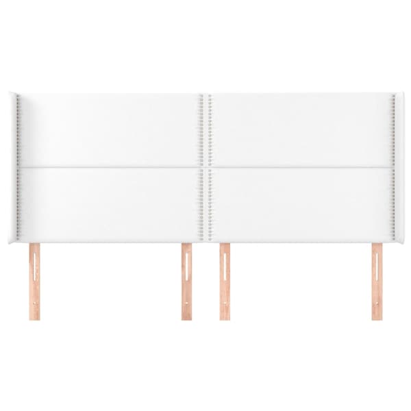 vidaXL Vingad nackstöd vit 203x16x118/128 cm konstläder