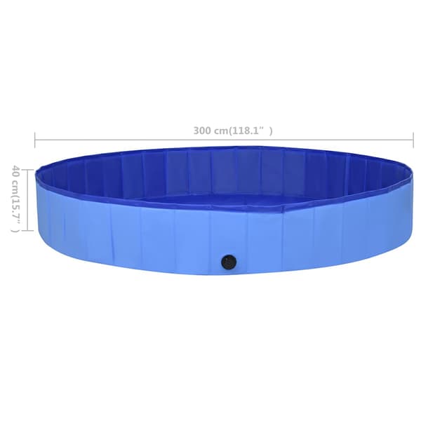vidaXL foldbar hundepool blå 300x40 cm PVC