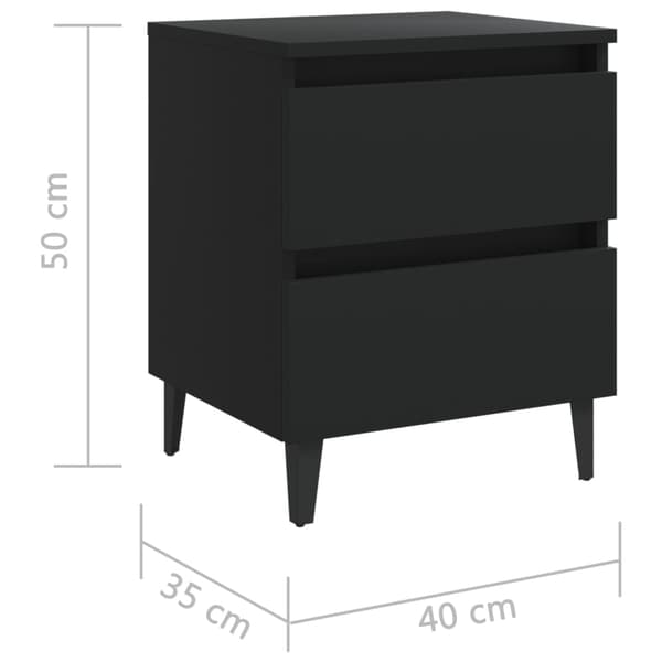 vidaXL sengebord sort 40x35x50 cm spånplade