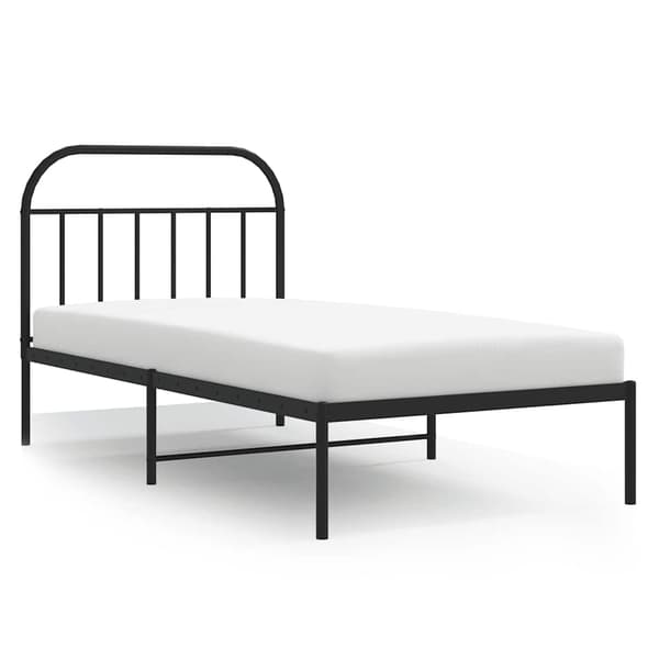 vidaXL metalsengestel med hovedgærde sort 100x200 cm