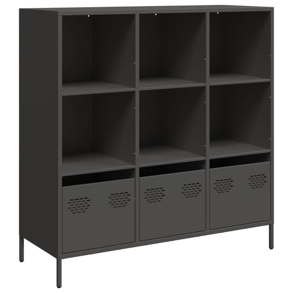 vidaXL skab, sort, 101,5x39x103,5 cm, stål