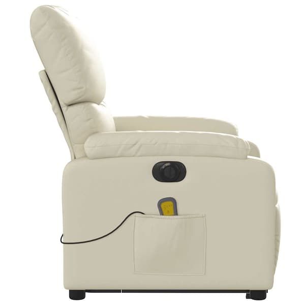 vidaXL elektrisk lænestol med massage, creme