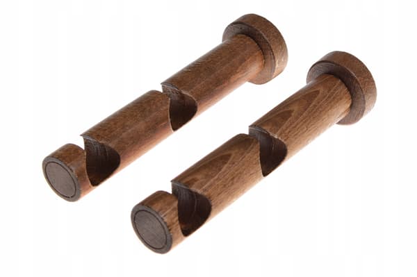 Dobbelt træbeslag til gardinstang, diameter 20 mm, Eg, 2 stk.