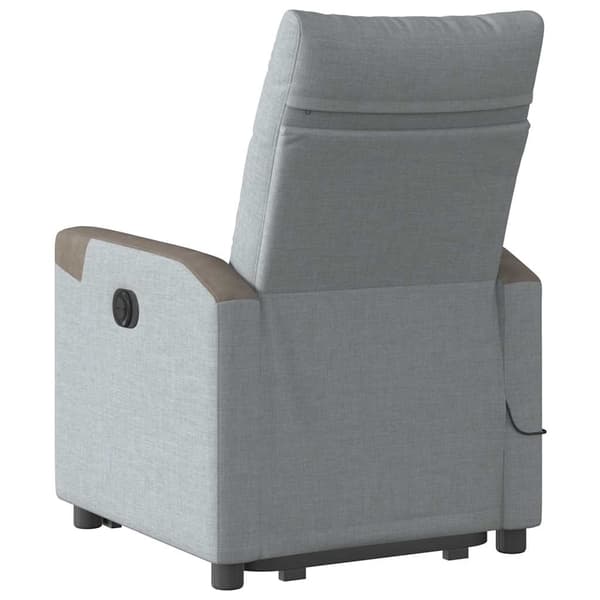 vidaXL Lyftbar massagefåtölj ljusgrå tyg