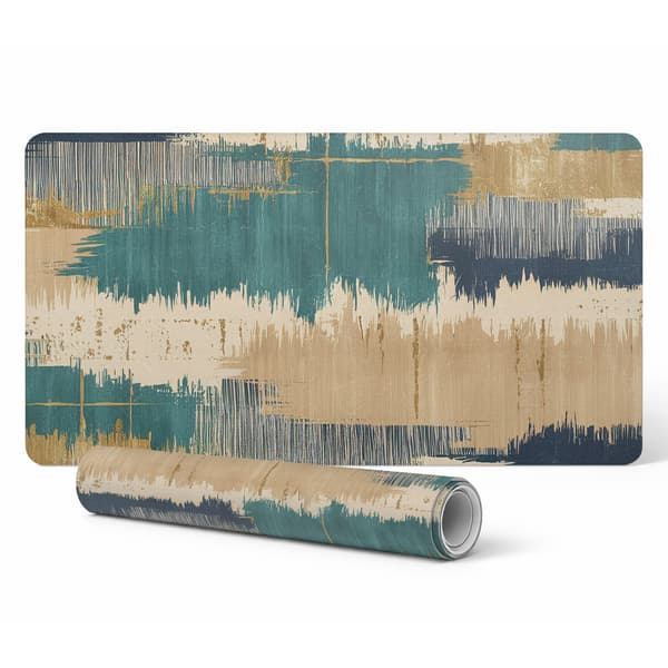 Stilfuld vinyl computermåtte med abstrakte streger 100x50 cm