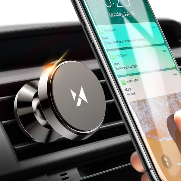 Magnetisk telefonholder til bilens kølergrill, sort