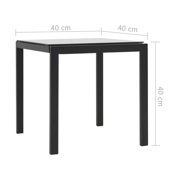 vidaXL liggestole med bord, sæt med 2, polyrattan og textilene, sort