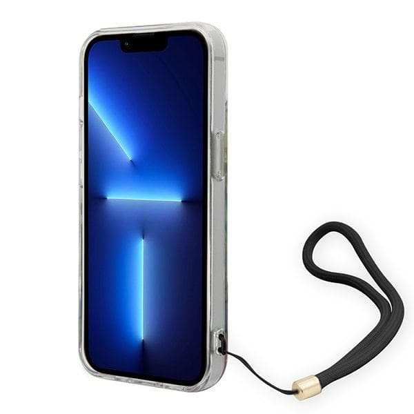 Guess Blommigt Remfodral till iPhone 14 Plus, Blå