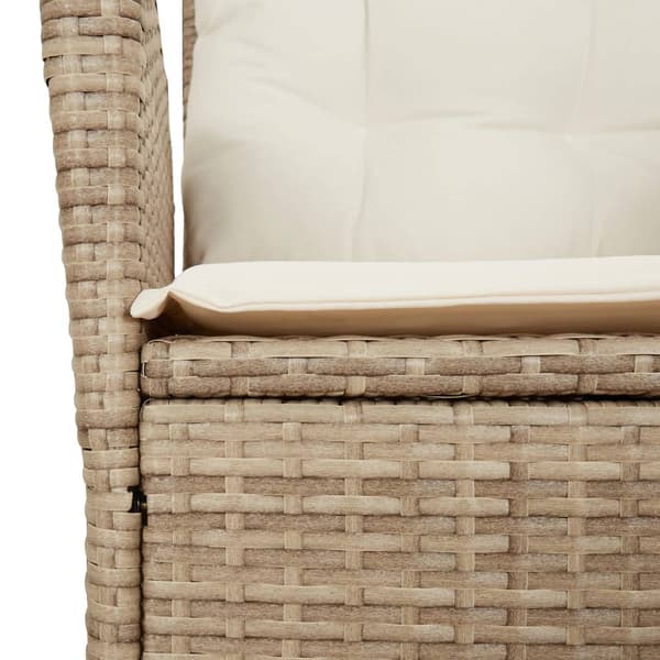 vidaXL Lepotuoli puutarhatyynyillä, beige polyrottinki