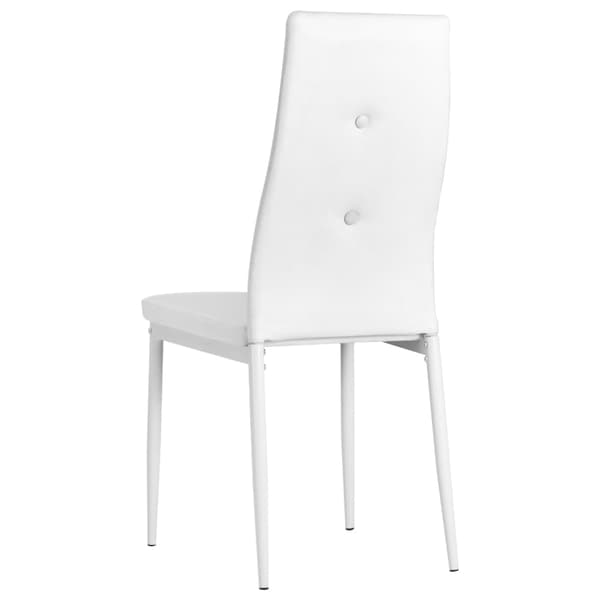 vidaXL Matstolar, set om 6, vit, konstläder