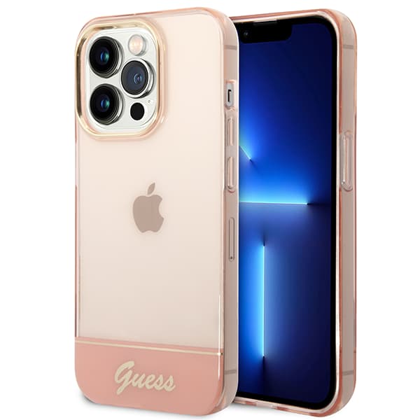 Guess Translucent Cover til iPhone 14 Pro Max, Pink