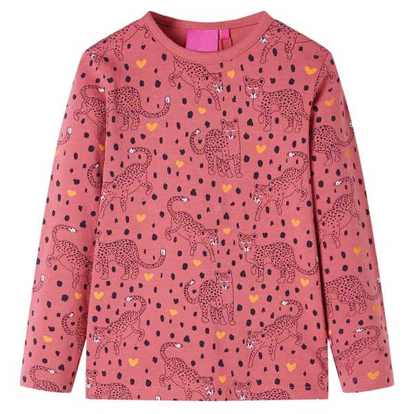 Barnpyjamas med lång ärm, gammalrosa, 104