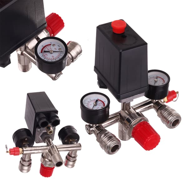 TRYKSAFBRYDER til 230V KOMPRESSOR TRYKSAFBRYDER MED REDUCERINGSMANOMETER