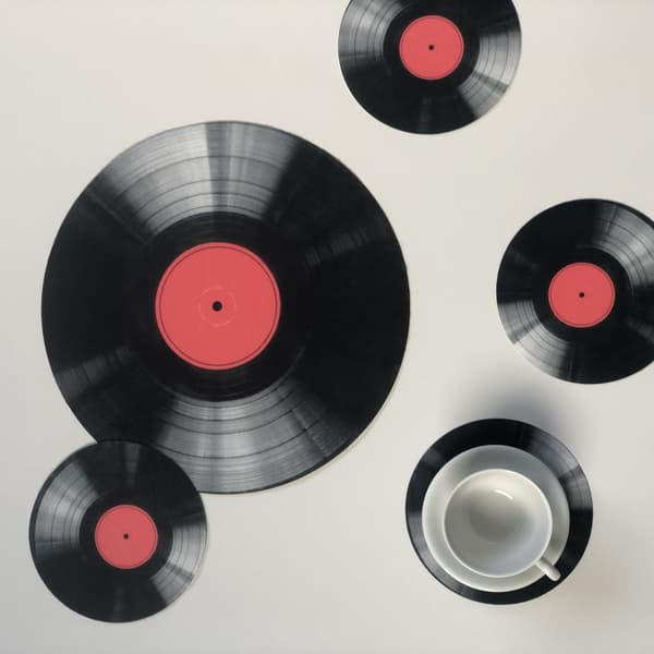 Sæt med runde bordmåtter 1+4 - VINYL