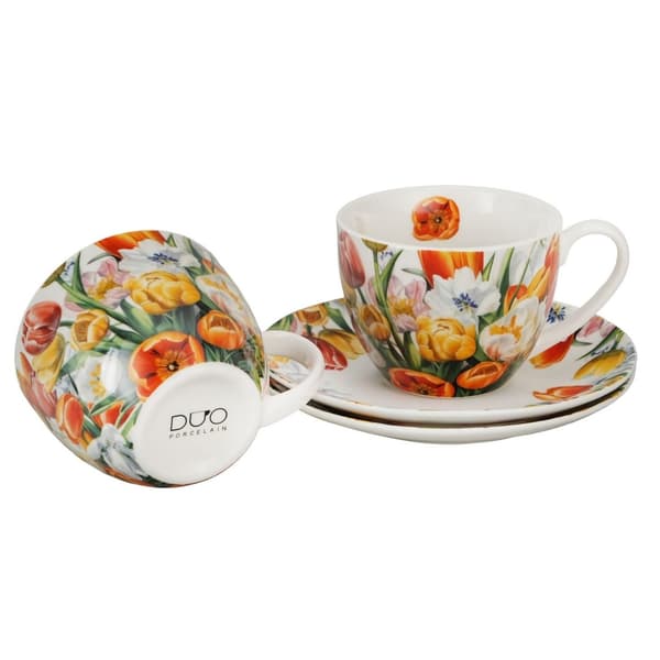 Set med 2 Tulips-koppar och fat 270 ml