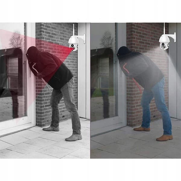 Trådløst udendørs IP wifi-kamera, roterbart