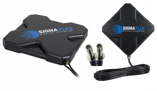 Signaflex Mini X-Cross Antenne Sæt 2x20dBi 5m CRC9 SORT + BTS Kort