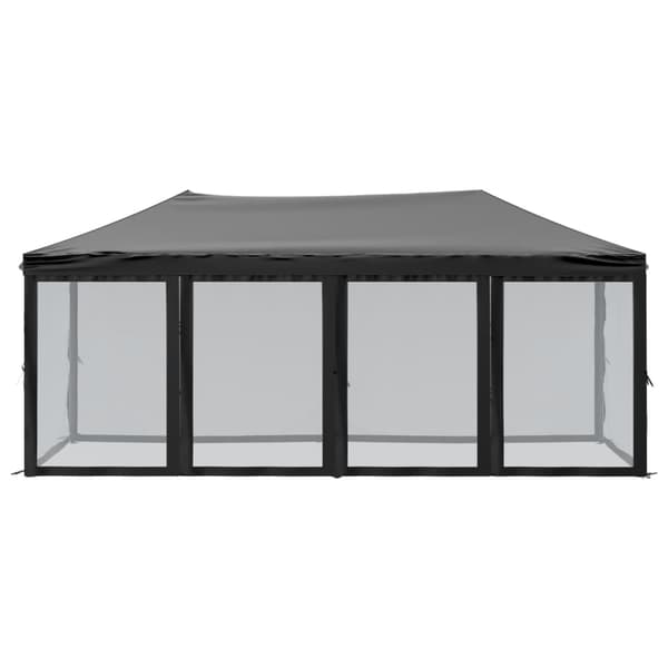 vidaXL foldbart festtelt med sider sort 3x6 m