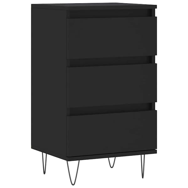vidaXL kommode, sort, 40x35x70 cm, træbaseret materiale