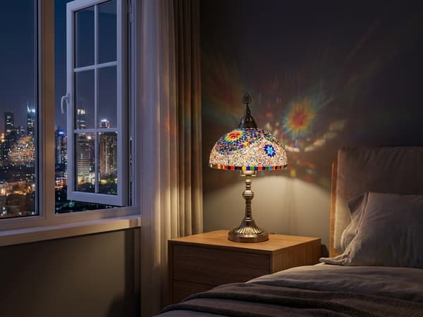 Bordlampe - skærm, hvid