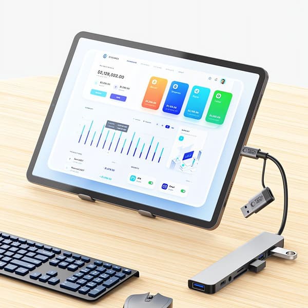 HUB monitoimijakaja 8in1 USB-C USB-A SD/TF AV3.5 - harmaa