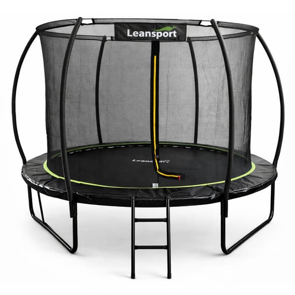 LEAN Havetrampolin med indernet sort og grøn 183 cm 1,8 m