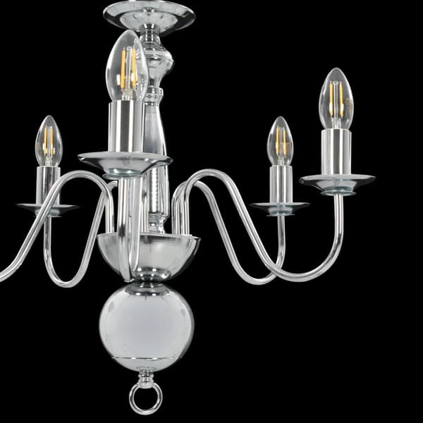 vidaXL Ljuskrona, Silver, 5 E14-lampor