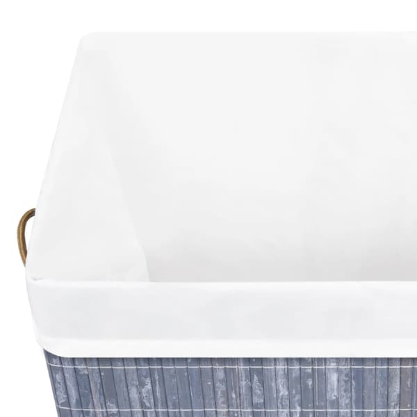 vidaXL Tvättkorg i bambu, grå, 83 l