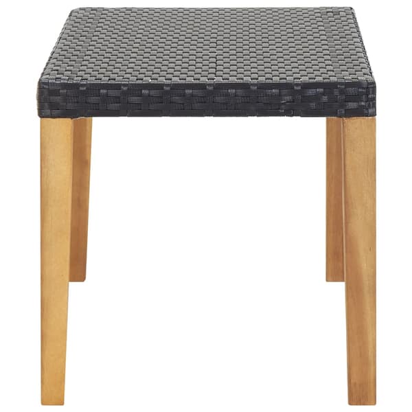 vidaXL Puutarhapenkki 120 cm musta polyrottinki ja akaasiapuu