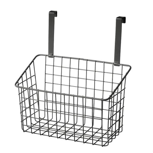 Metal hængekurv til døre, sort, h28 cm