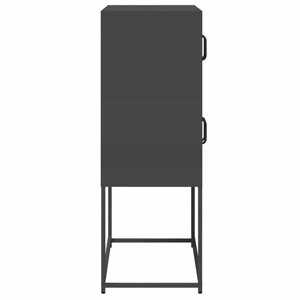 vidaXL høj kommode sort 68x39x107 cm stål