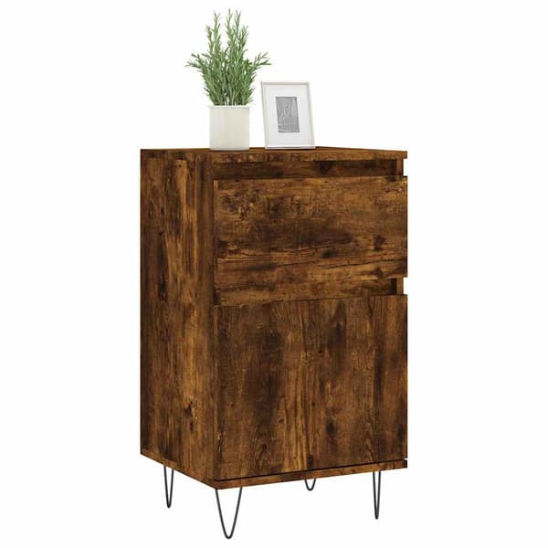 vidaXL kommode, røget eg, 40x35x70 cm, træbaseret materiale