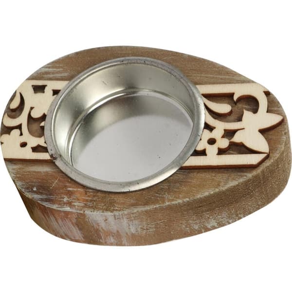 Lyscylinder formet som påskeegg, brun, 8 cm