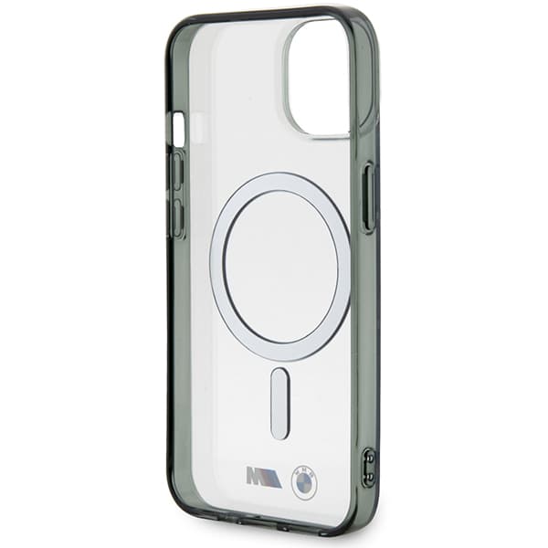 BMW Silver Ring MagSafe-etui til iPhone 14 Plus, gennemsigtig