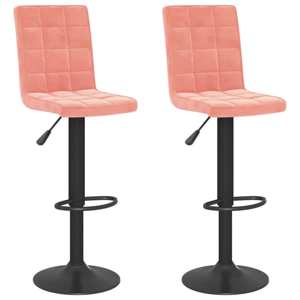 vidaXL Barstolar, set om 2, rosa, klädda i sammet