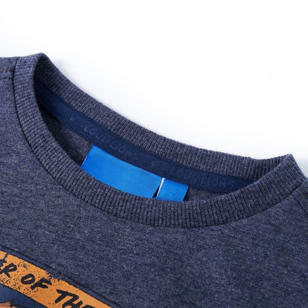 Barn långärmad T-shirt, mörkblå, 128