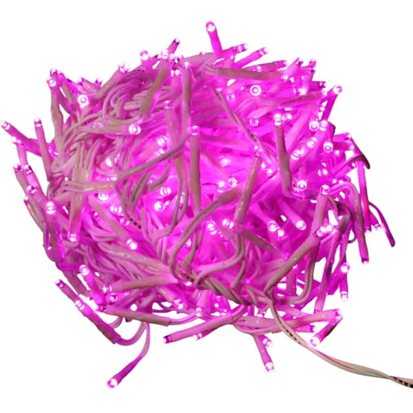 Julgransbelysning 288 LED larvformade kluster i rosa 2 m