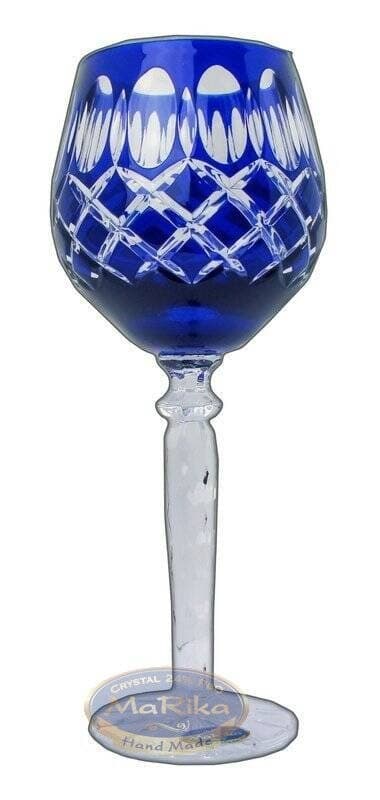 Koboltkrystal vinglas 280 ml Olive Grid
