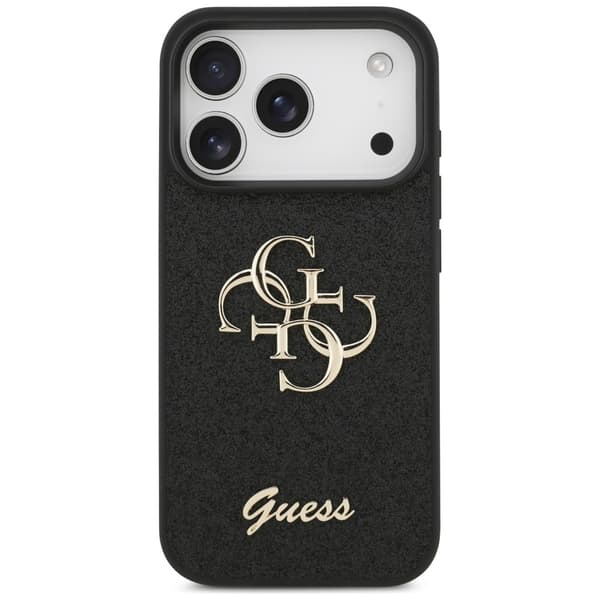 Guess Fixed Glitter Big 4G cover til iPhone 17 Pro, sort