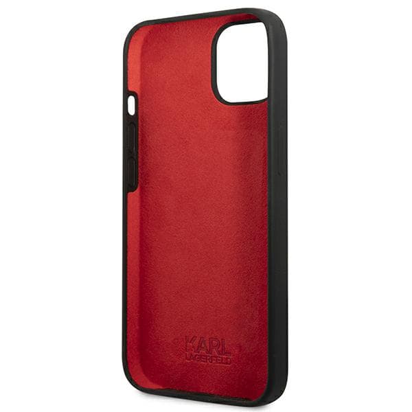 Karl Lagerfeld Silikone Plaque-cover til iPhone 13 mini, Sort