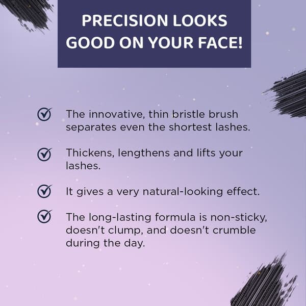 Mascara med en præcisionsbørste