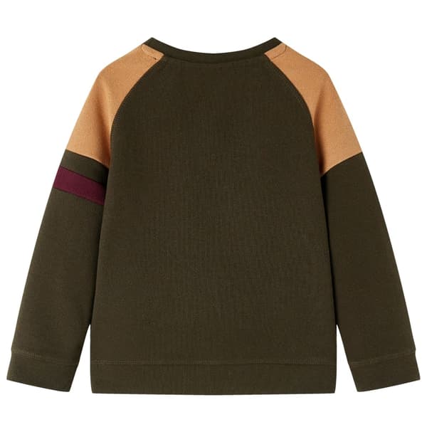 Børnesweatshirt, mørk khaki og kamel, 140