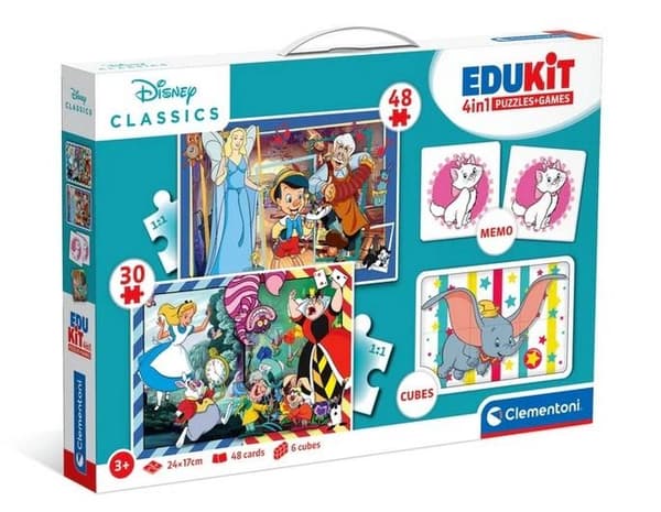 Pussel 48 + 36 + Memo + 6 klossar Edukit Disney