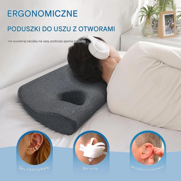 Memory Foam Pude med ørehul